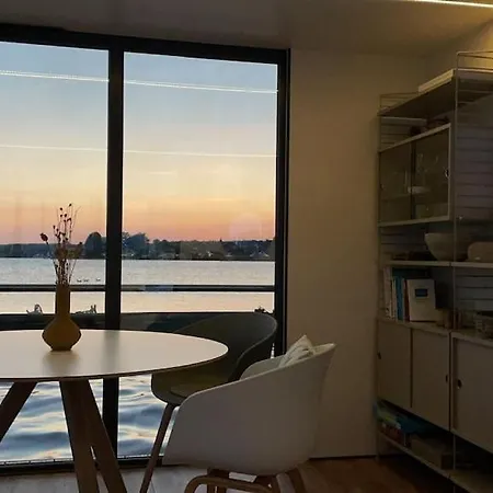 Hausboot Fjord Schleiliebe Mit Biosauna Und Dachterrasse In Schleswig Exterior photo